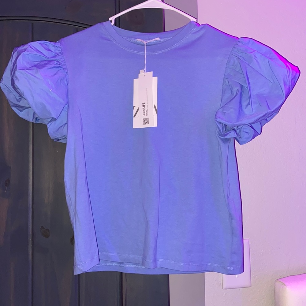 zara light blue shirt never worn/new with tags